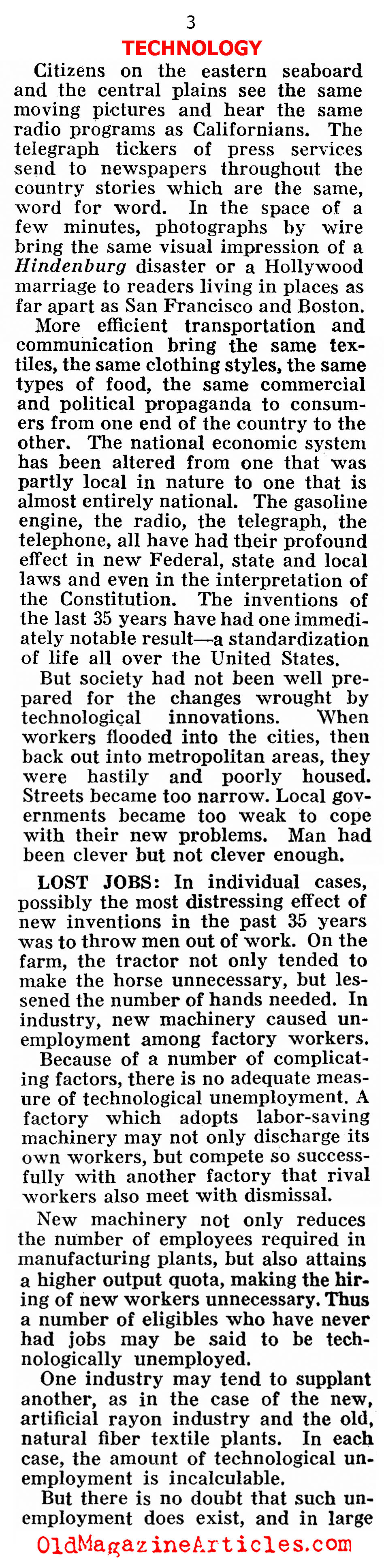 Understanding Unemployment (Pathfinder Magazine, 1937)