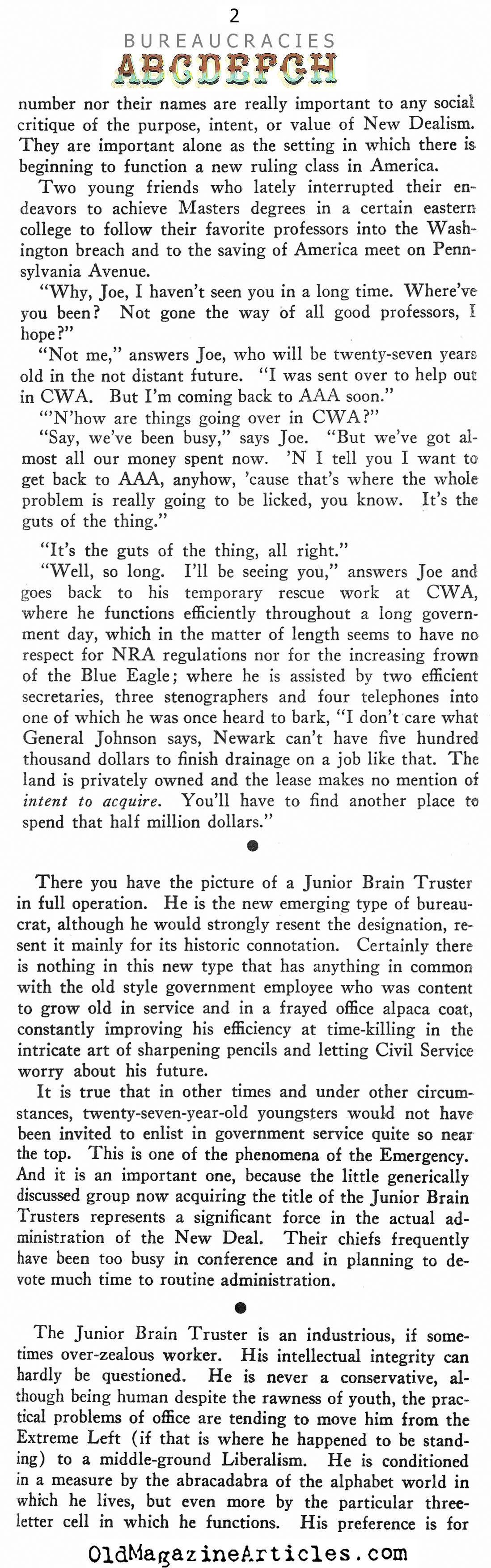 The Alphabet Bureaucrats (New Outlook Magazine, 1934)