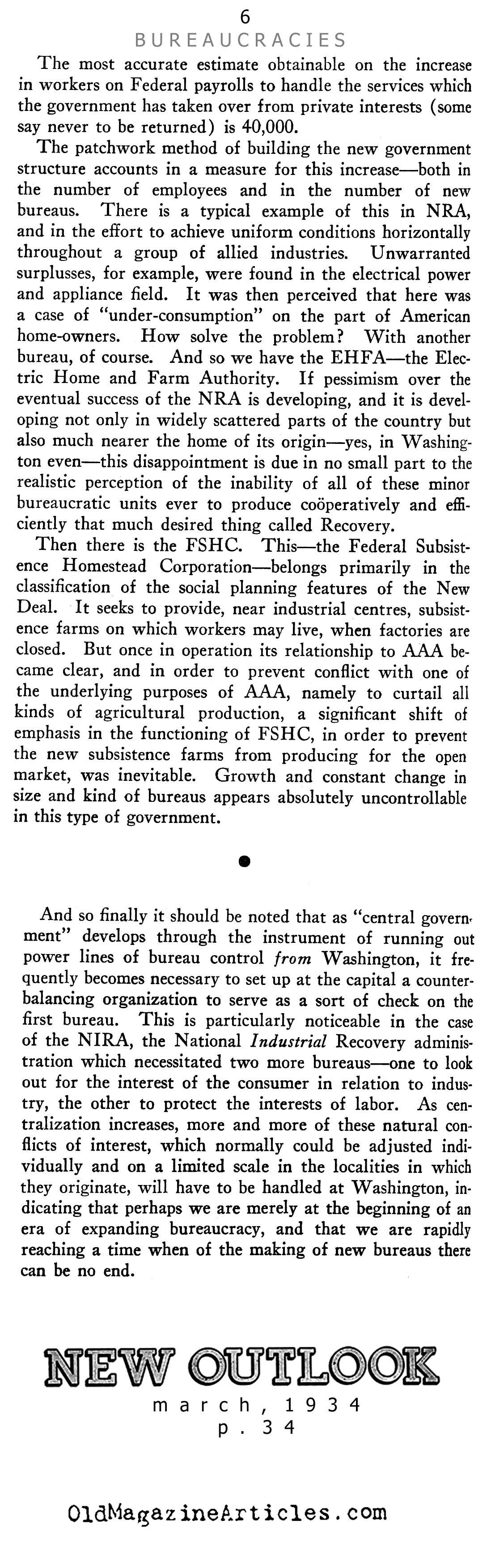 The Alphabet Bureaucrats (New Outlook Magazine, 1934)