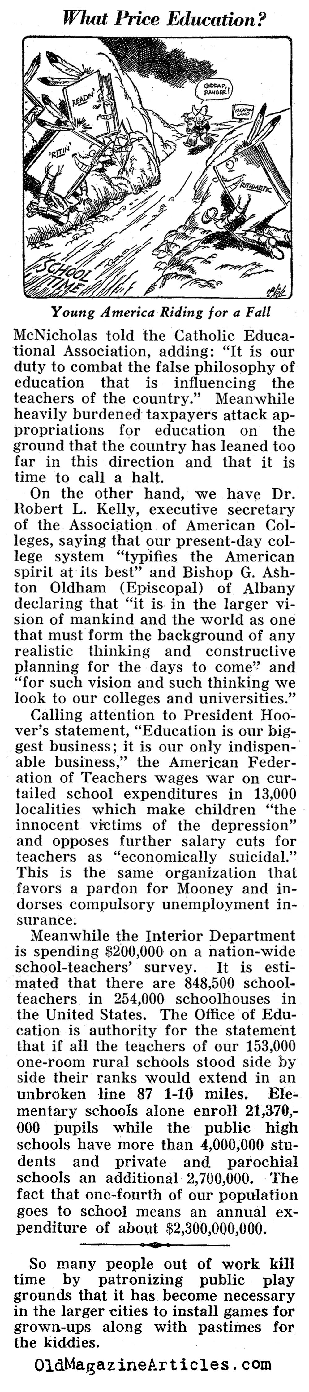 Are College Degrees Needed In Such A Bad Economy? (Pathfinder Magazine, 1932)