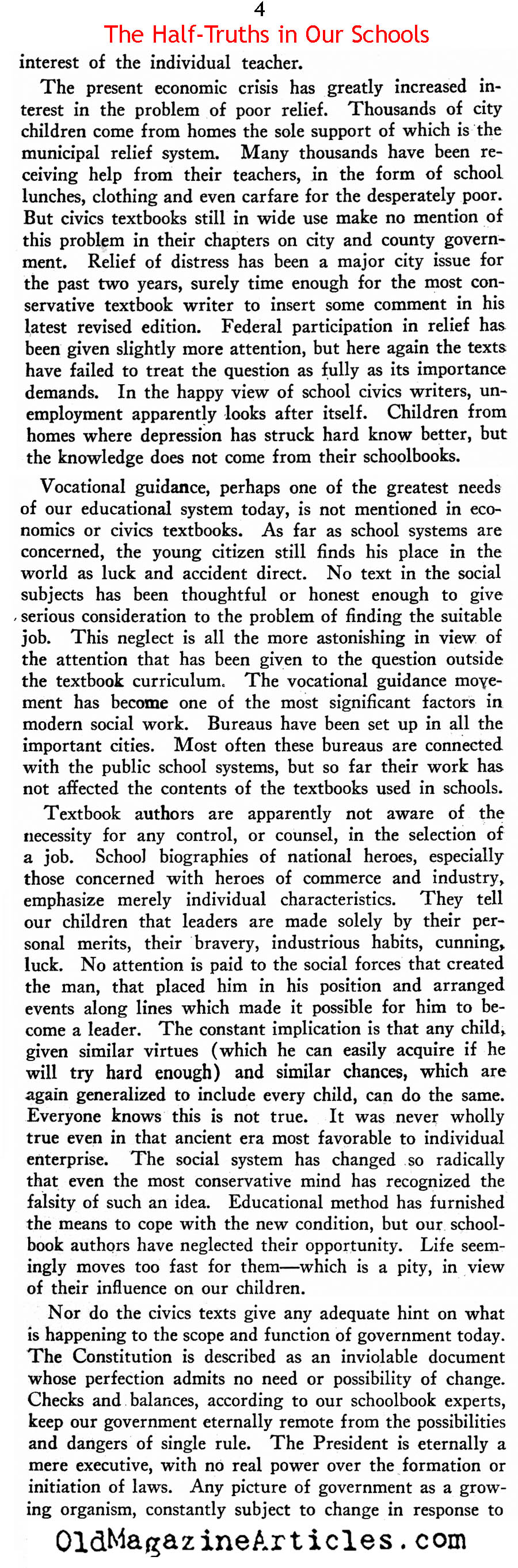The Case For Social Studies (New Outlook Magazine, 1933)