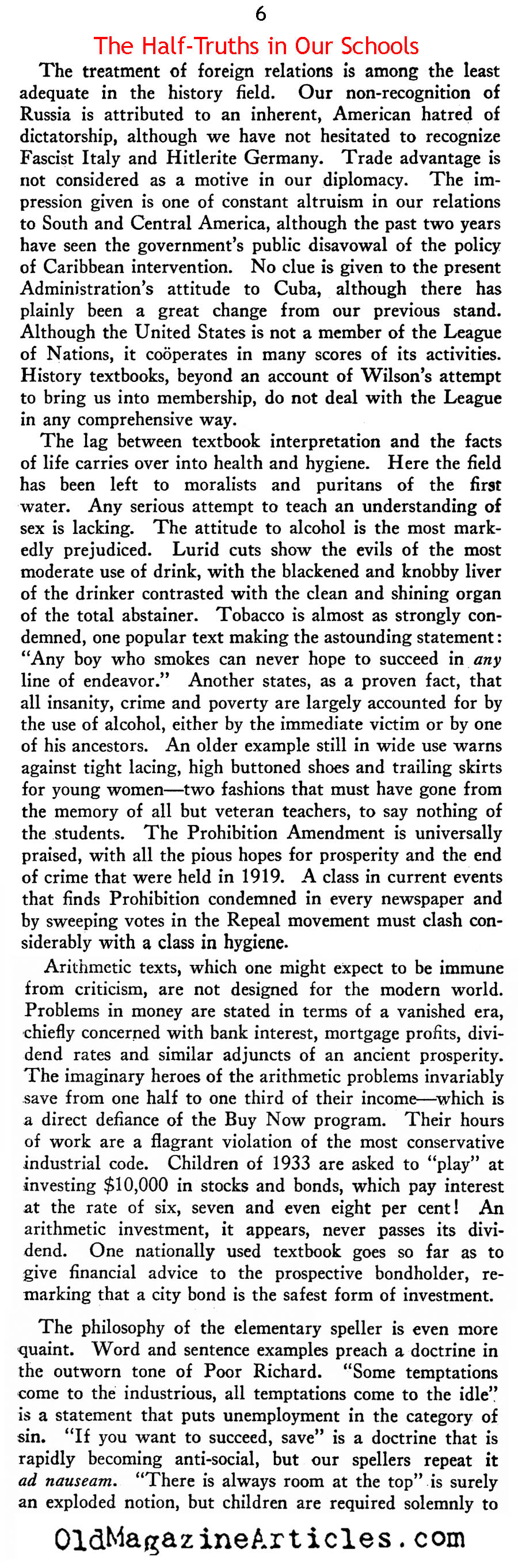 The Case For Social Studies (New Outlook Magazine, 1933)