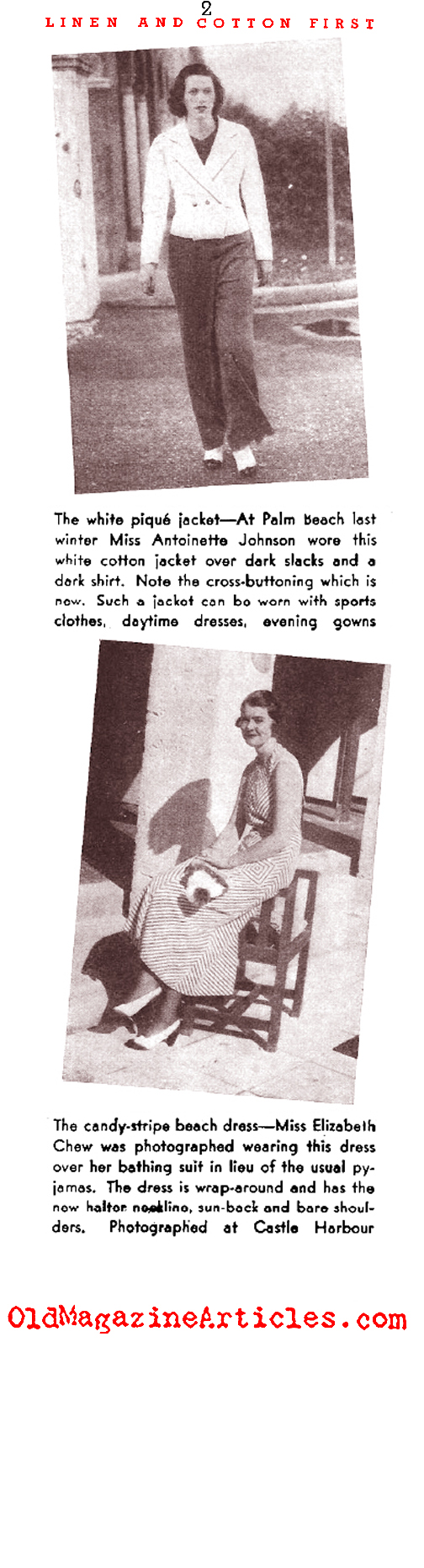 Linen and Cotton and the Summer of 1933 (Delineator Magazine, 1933)