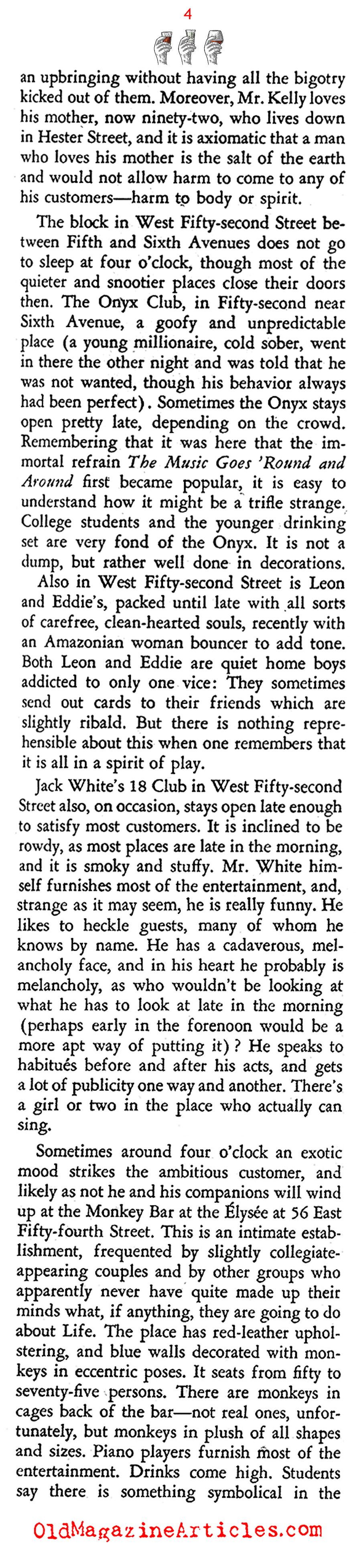 New York City Bars at Four in the Morning... (Stage Magazine, 1937)