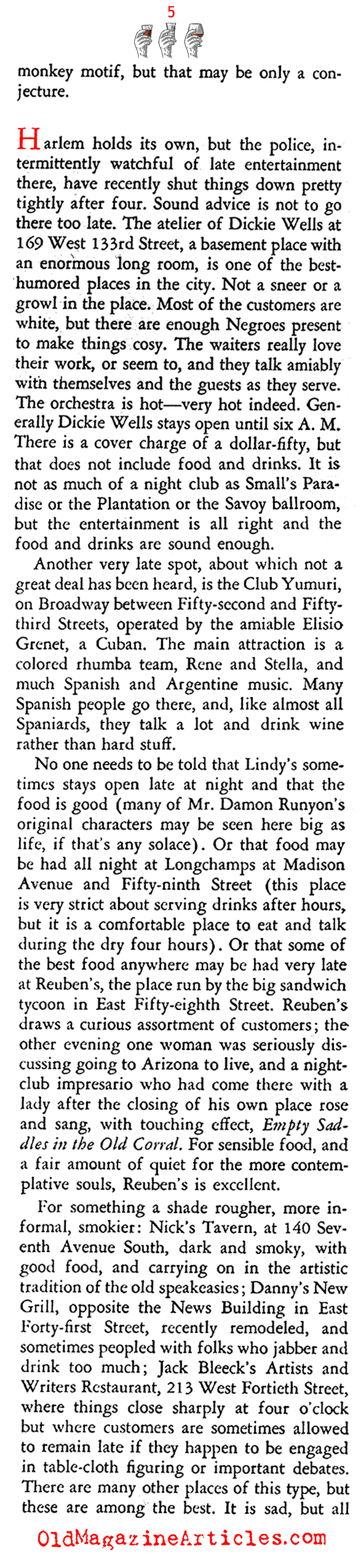 New York City Bars at Four in the Morning... (Stage Magazine, 1937)