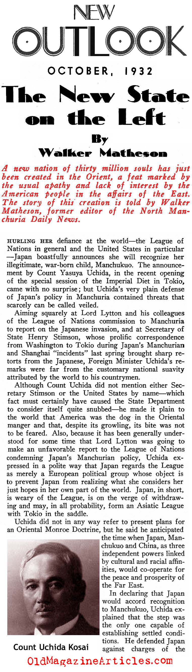 Manchukuo (New Outlook Magazine, 1932)
