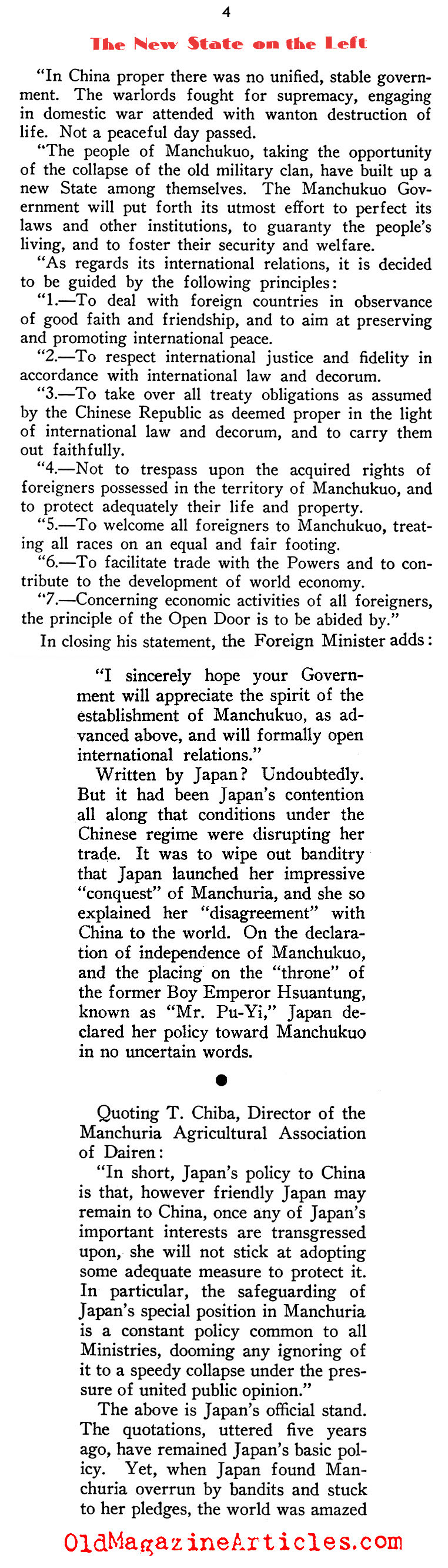 Manchukuo (New Outlook Magazine, 1932)