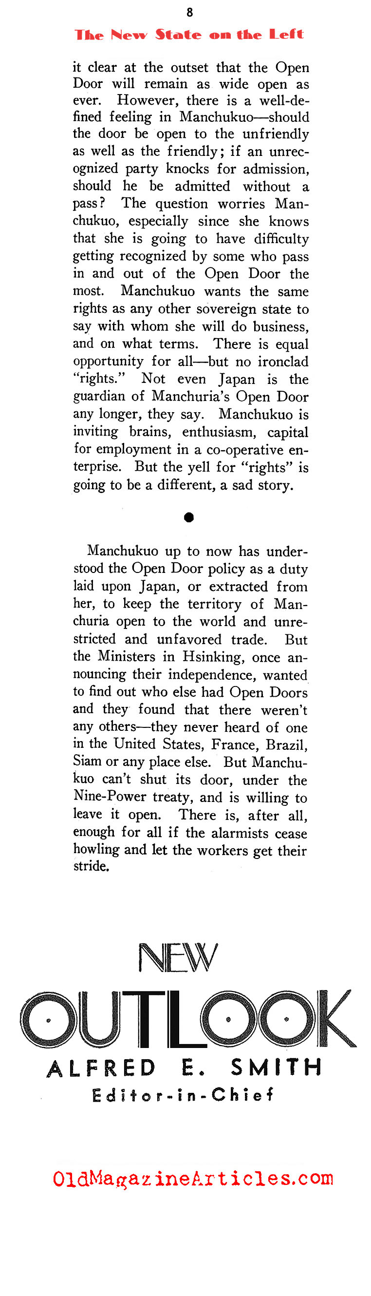 Manchukuo (New Outlook Magazine, 1932)