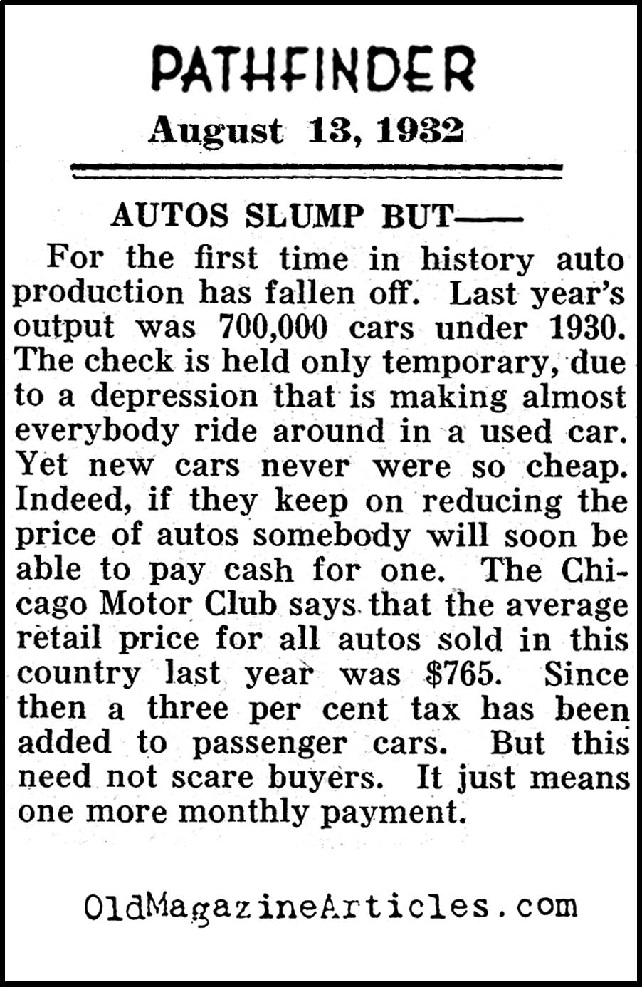 Motor City Takes It On The Chin (Pathfinder Magazine, 1932)