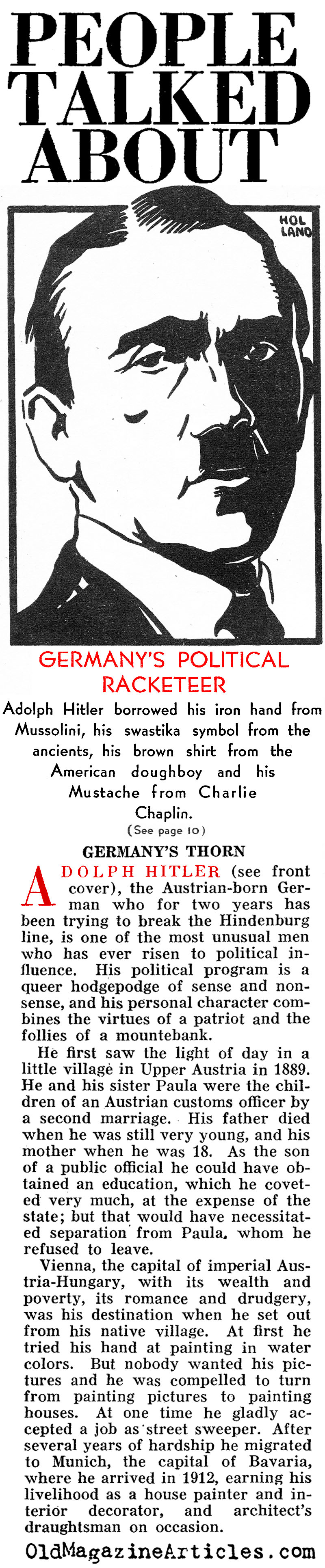 Hitler On The Brink Of Power (Pathfinder Magazine, 1932)