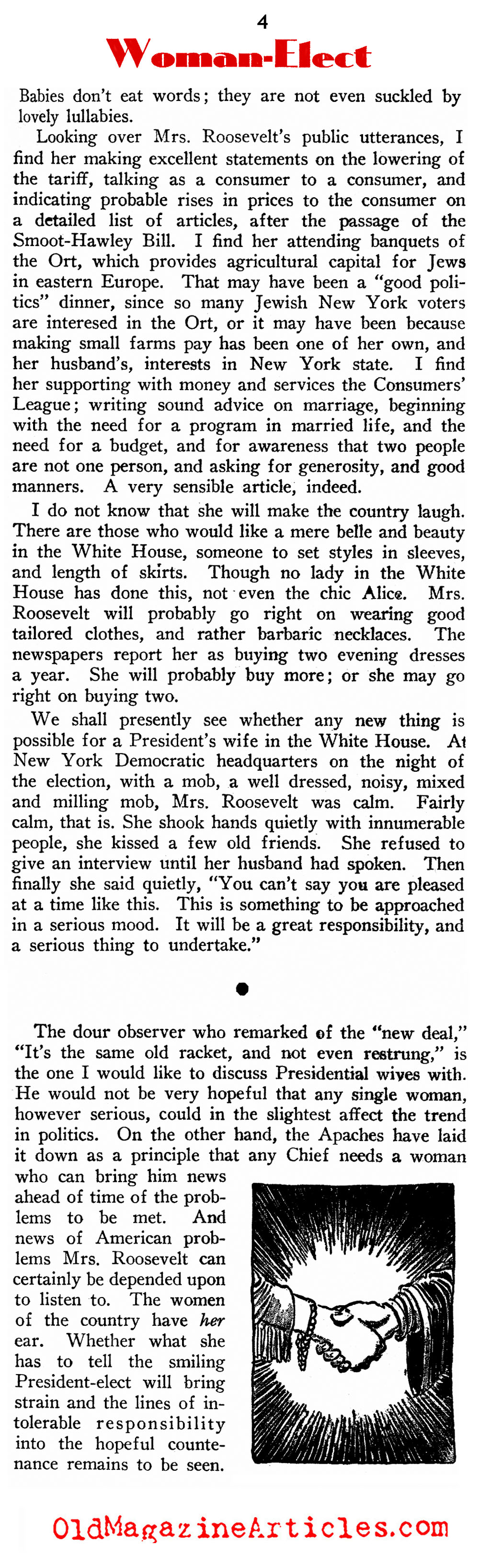 The ''Chief Woman-Elect'' (New Outlook Magazine, 1932)