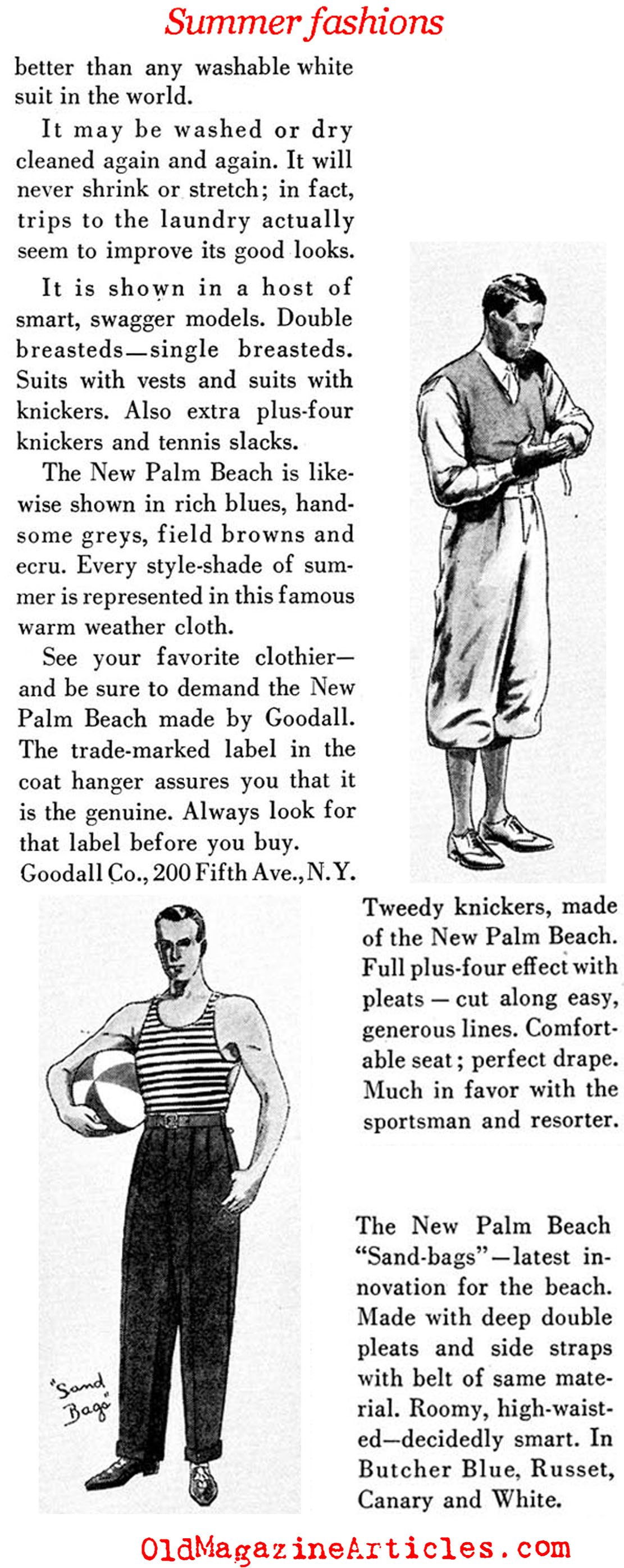 Men's Fashions for the Summer of 1932 (Magazine Advertisement)