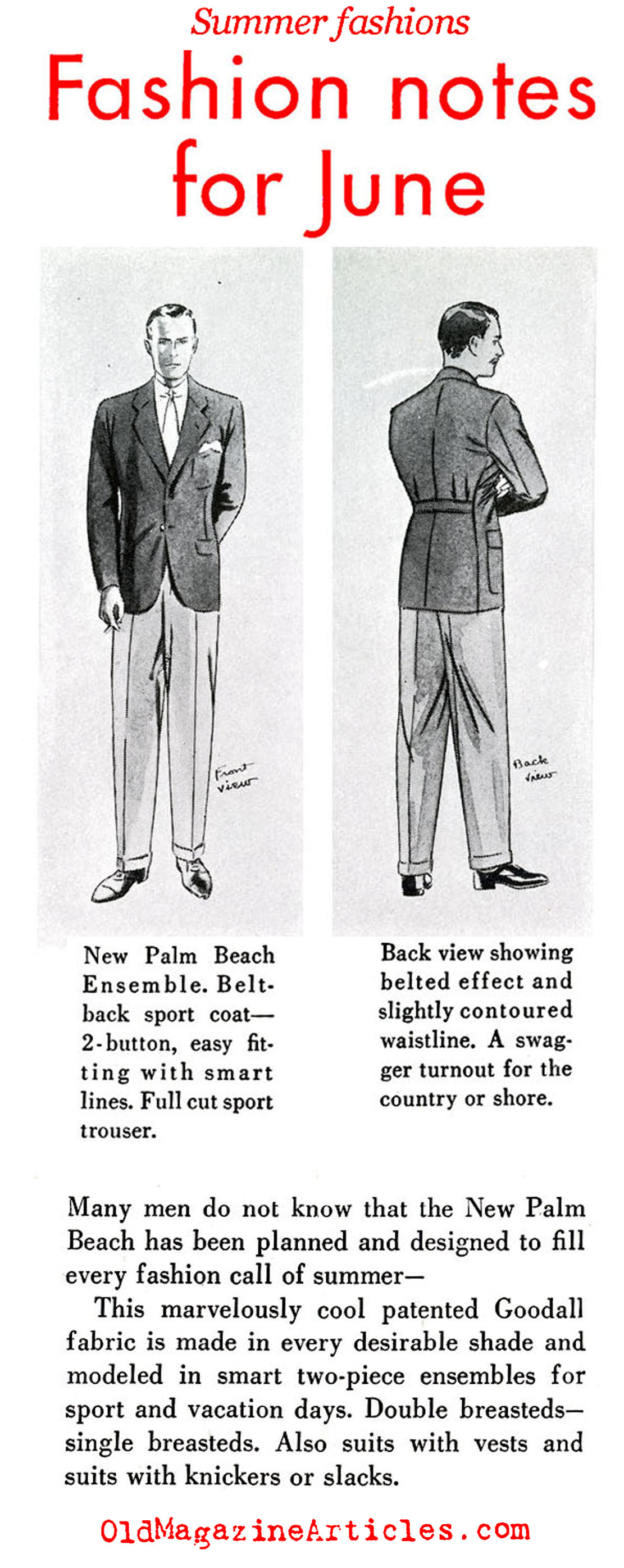 Men's Fashions for the Summer of 1932 (Magazine Advertisement)