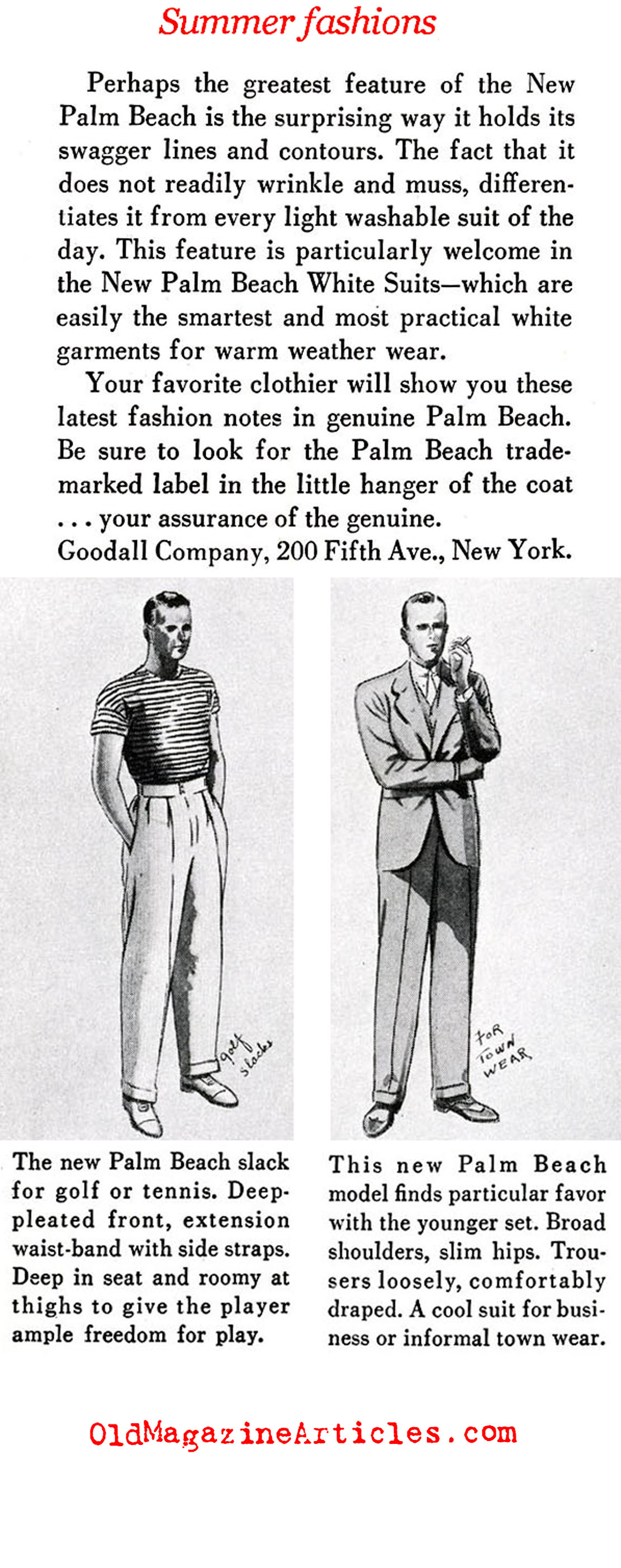 Men's Fashions for the Summer of 1932 (Magazine Advertisement)