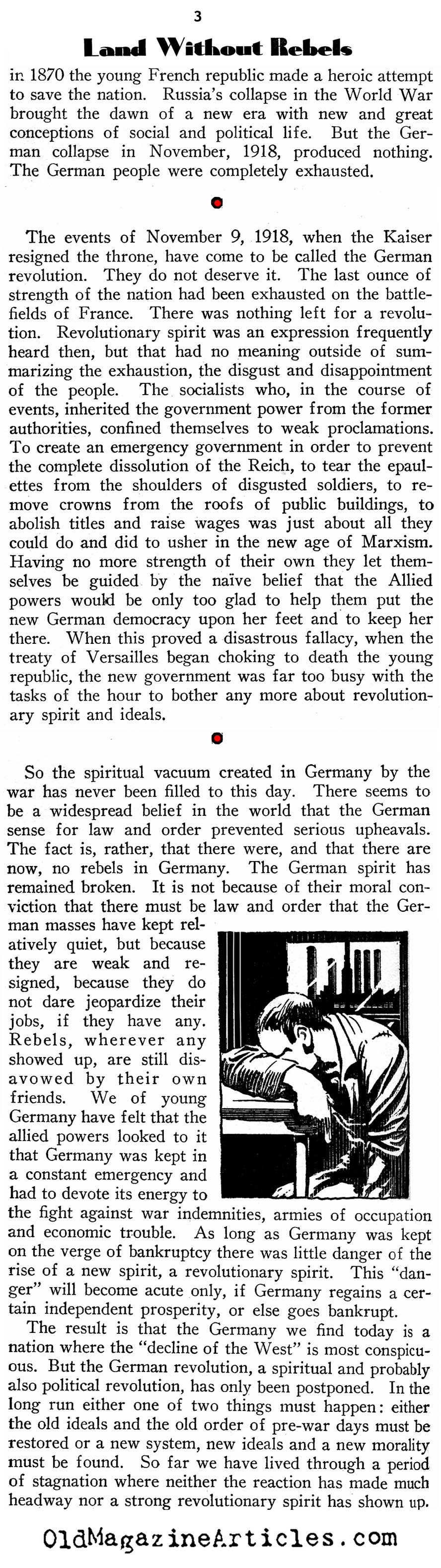 Germany on the Eve of Hitler (New Outlook Magazine, 1933)