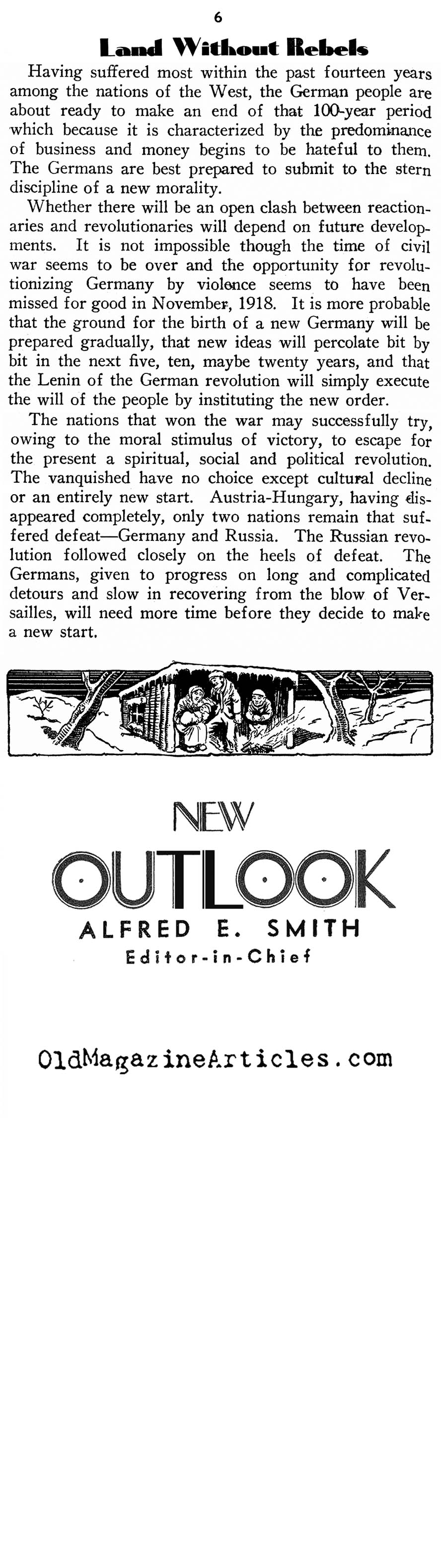Germany on the Eve of Hitler (New Outlook Magazine, 1933)