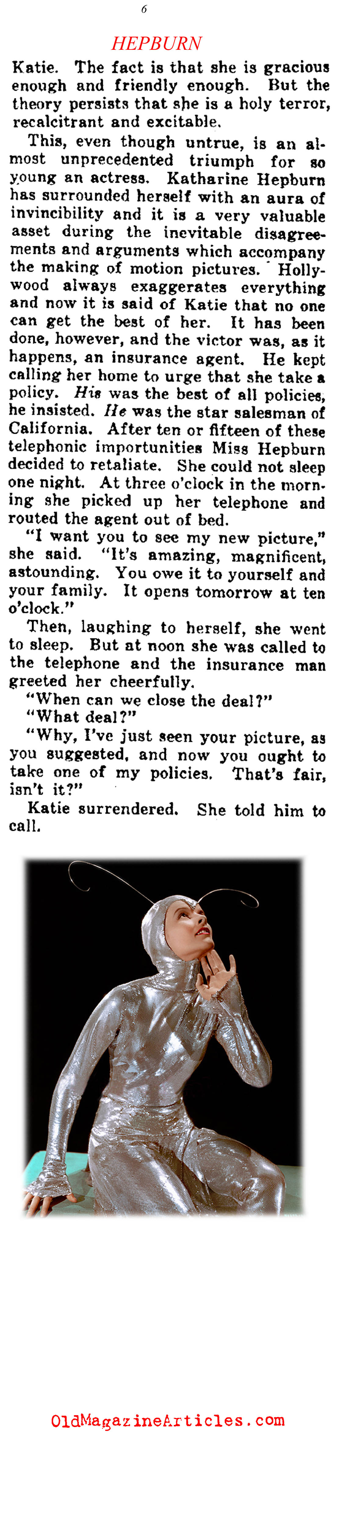 One of the First Katherine Hepburn Interviews (Collier's Magazine, 1933)