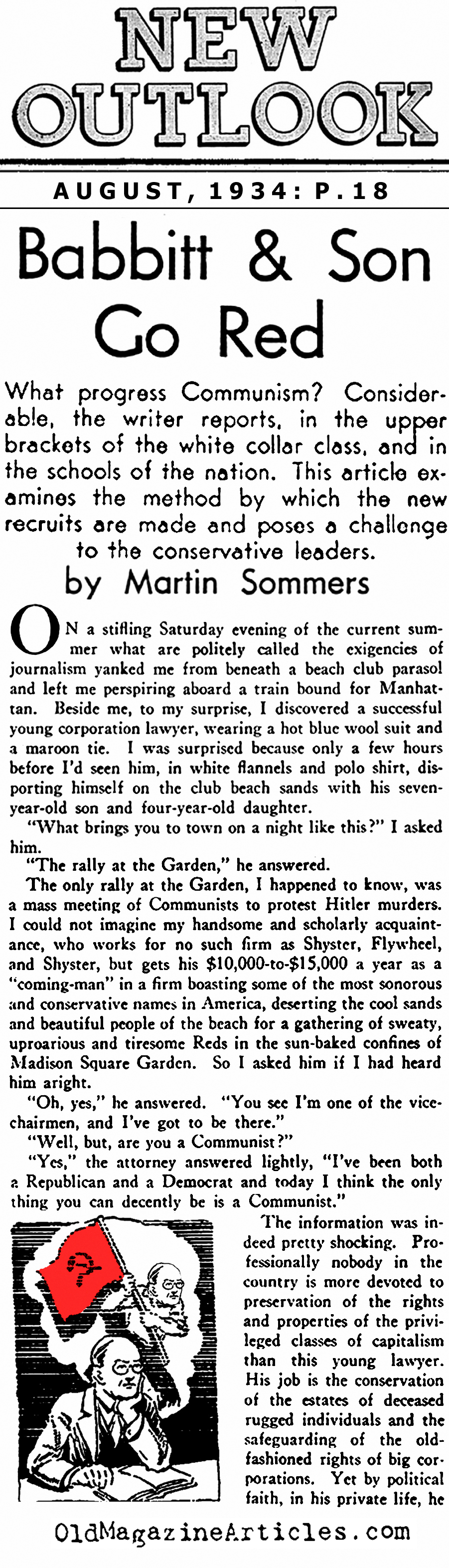 Unlikely Communists & Red Teachers (New Outlook Magazine, 1934)