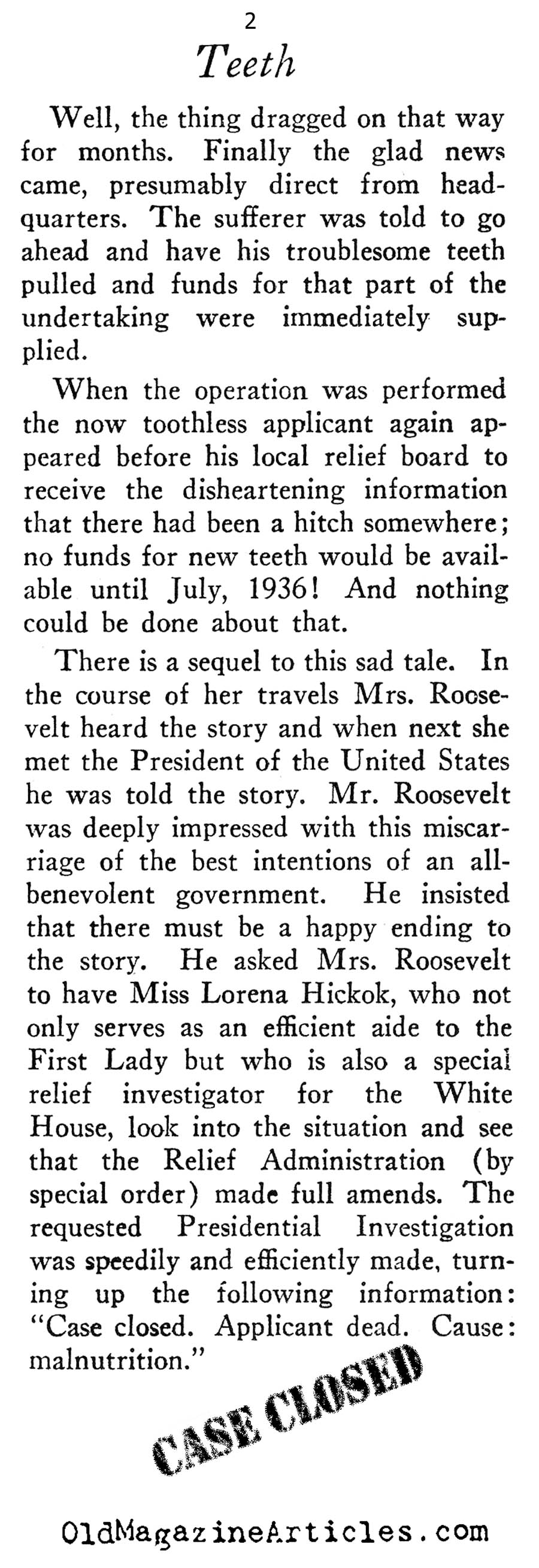 The Benevolent Government... (New Outlook Magazine, 1935)