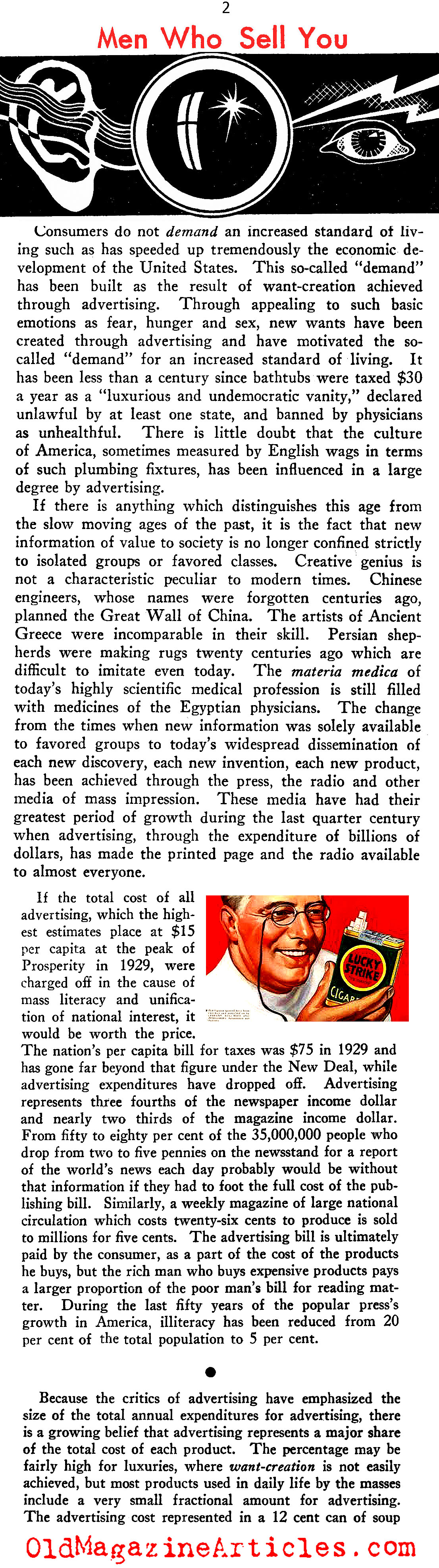 The Fathers of Modern Advertising (New Outlook Magazine, 1934)