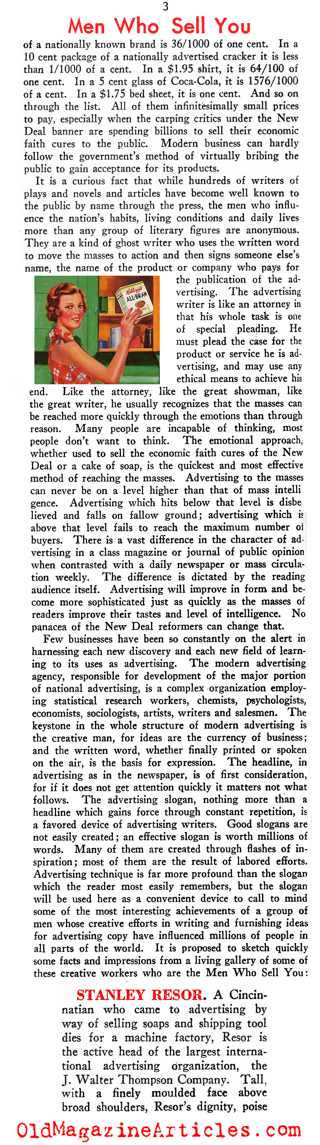 The Fathers of Modern Advertising (New Outlook Magazine, 1934)