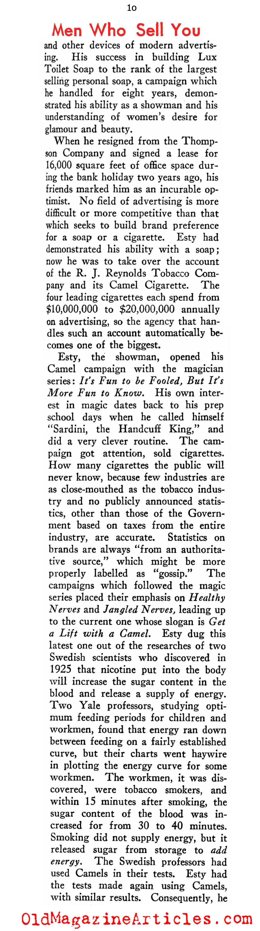 The Fathers of Modern Advertising (New Outlook Magazine, 1934)