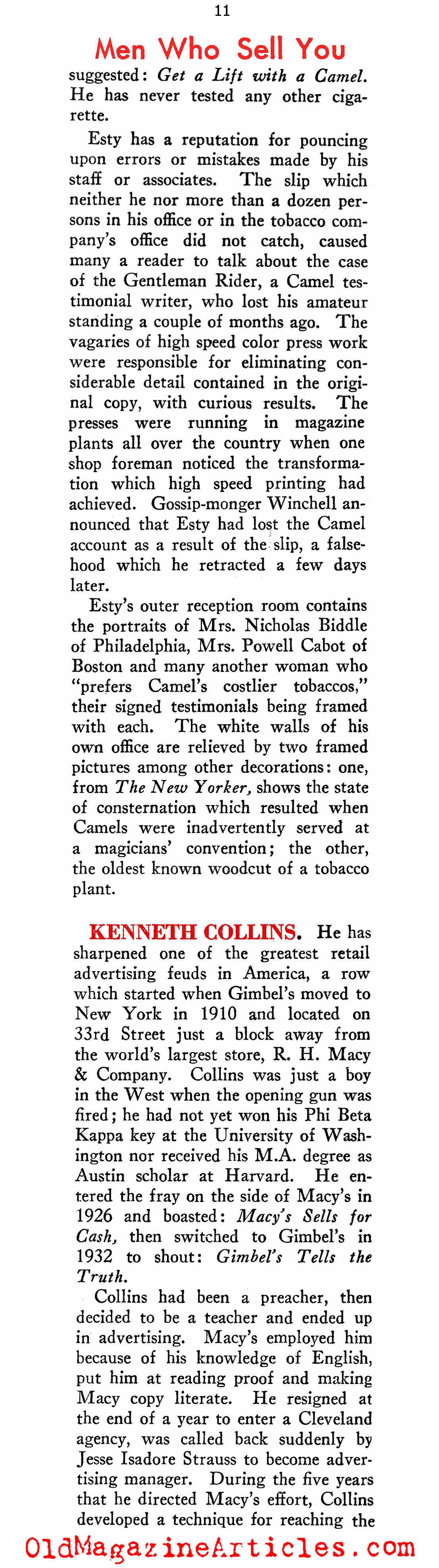 The Fathers of Modern Advertising (New Outlook Magazine, 1934)