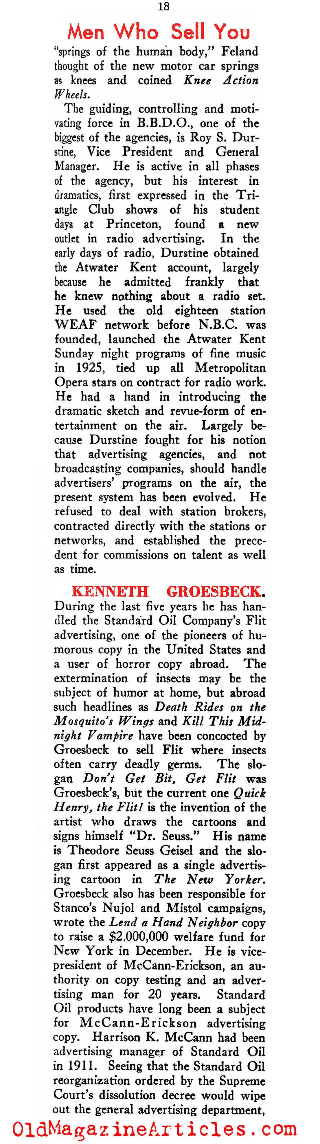 The Fathers of Modern Advertising (New Outlook Magazine, 1934)