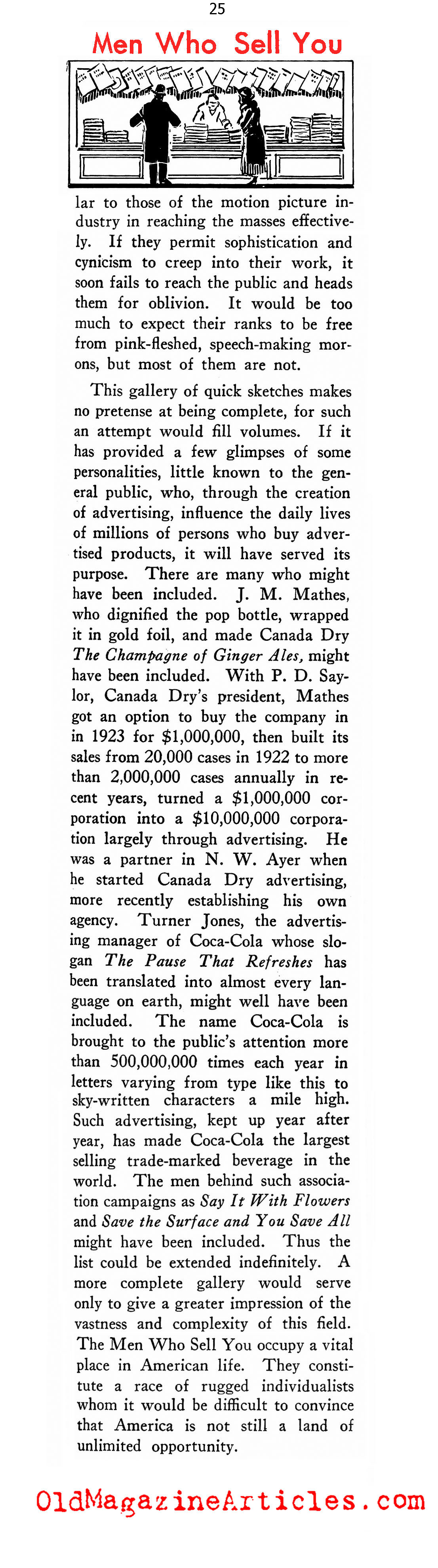 The Fathers of Modern Advertising (New Outlook Magazine, 1934)