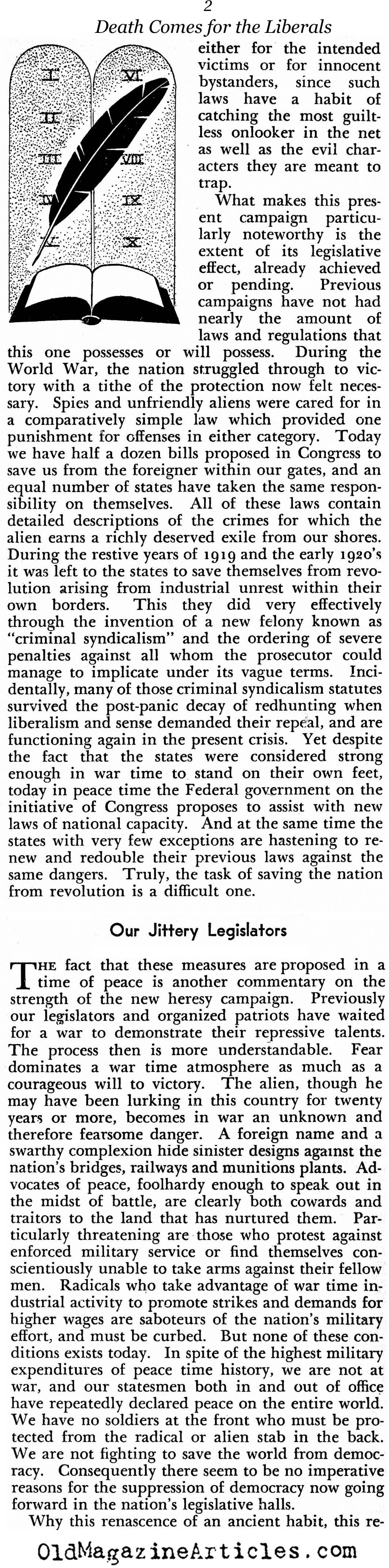 Tyranny At Home (New Outlook Magazine, 1935)