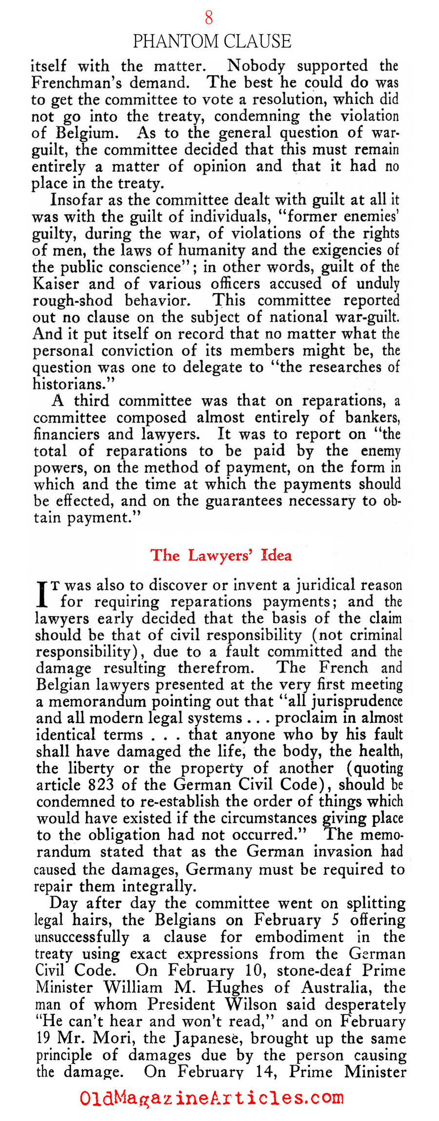 The Mistranslated Clause (New Outlook Magazine, 1935)
