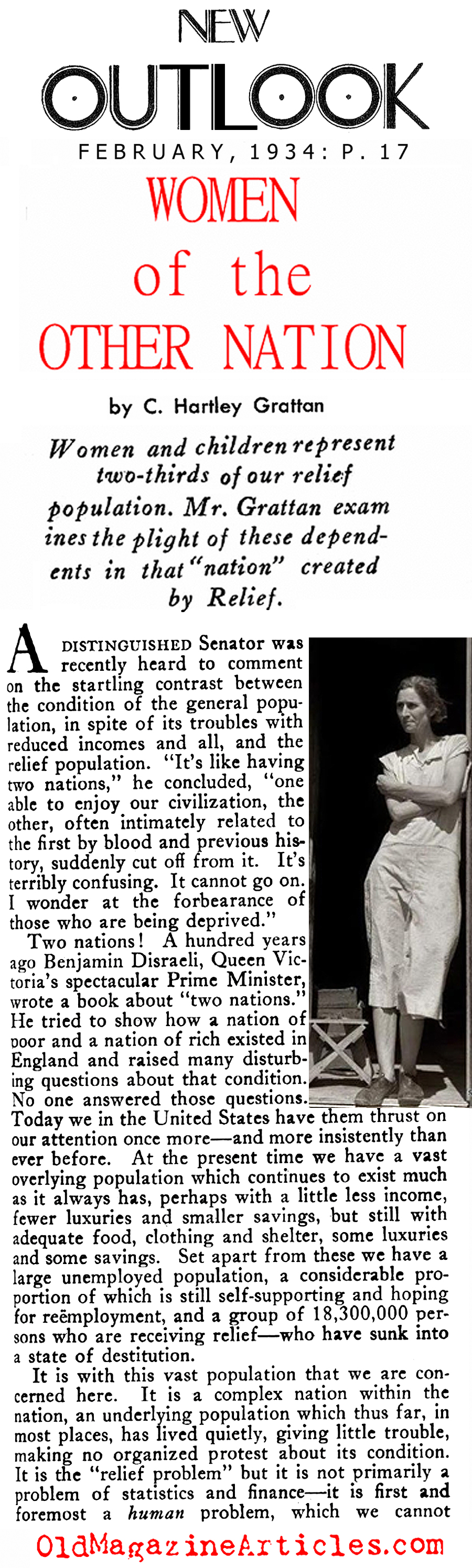 Women on the Relief Rolls (New Outlook Magazine, 1935)