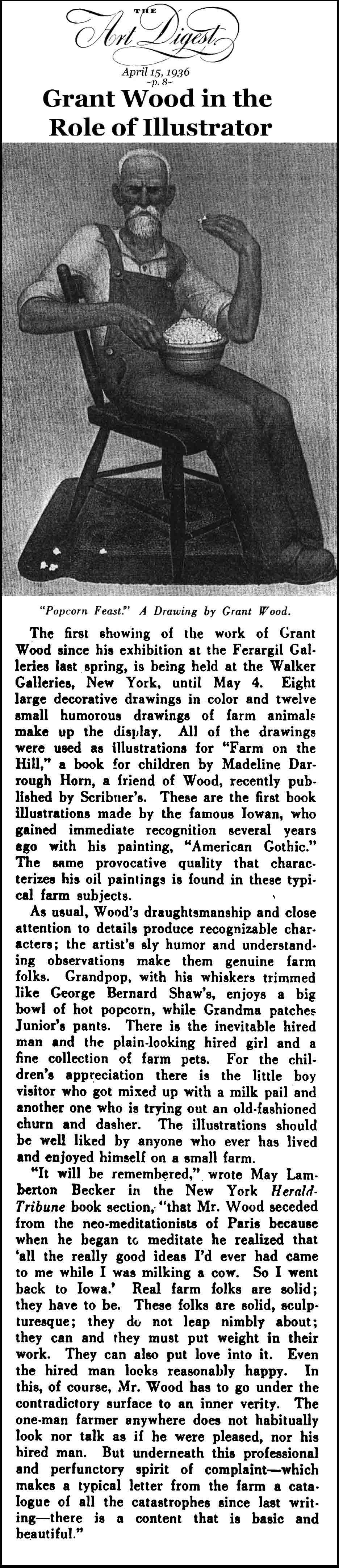 Grant Wood: Iowa as Muse (Art Digest, 1936)