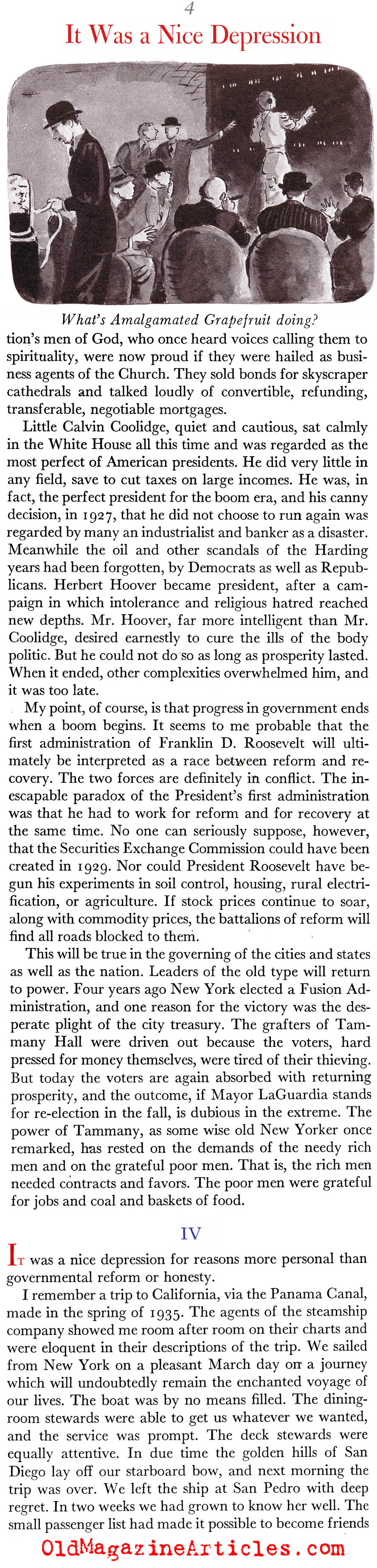 ''It was a Nice Depression'' (Scribner's Magazine, 1937)