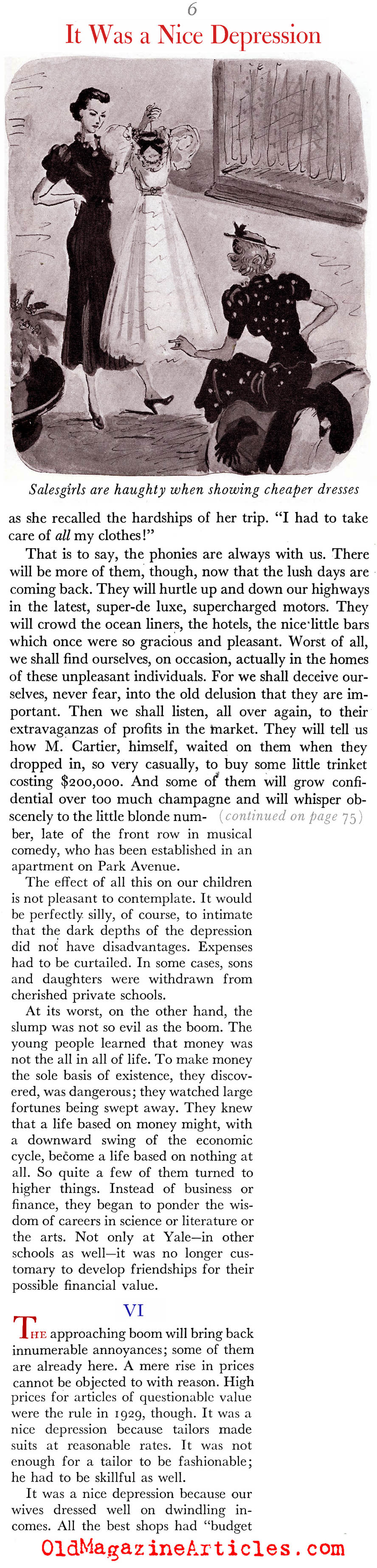''It was a Nice Depression'' (Scribner's Magazine, 1937)