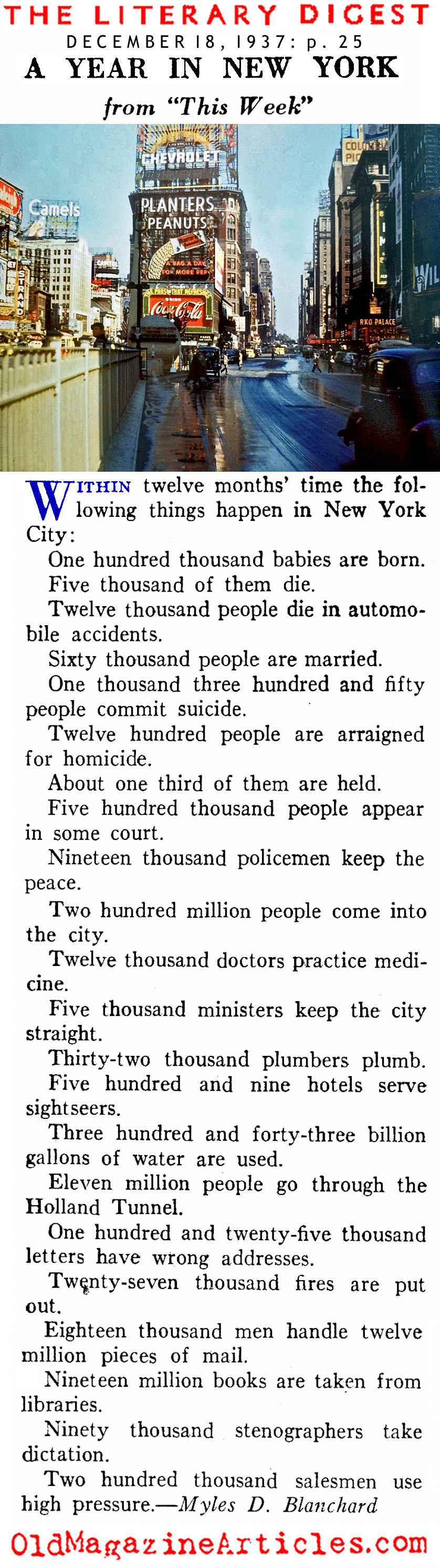 One Year in the Life of NYC (Literary Digest, 1937)