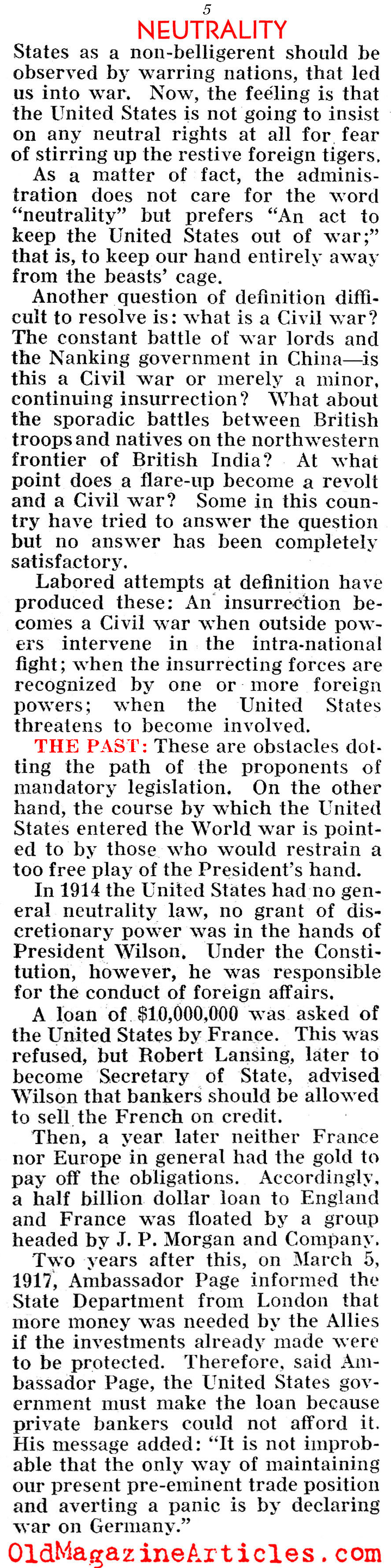 Can The U.S. Stay Out of The War? (Pathfinder Magazine, 1937)