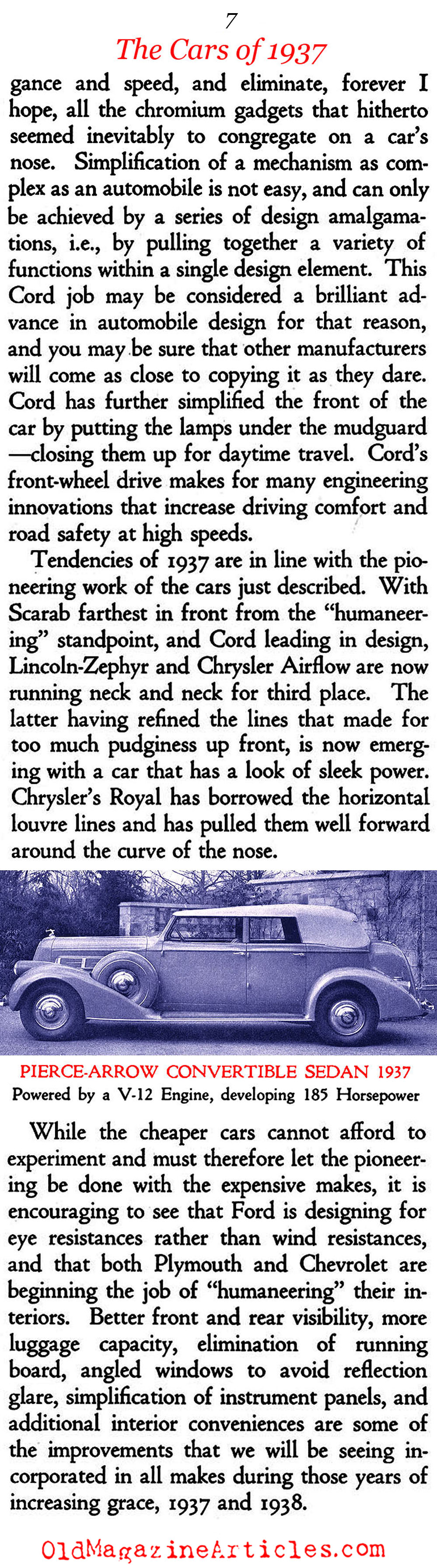 The Streamlining of Cars (Creative Art Magazine, 1936)