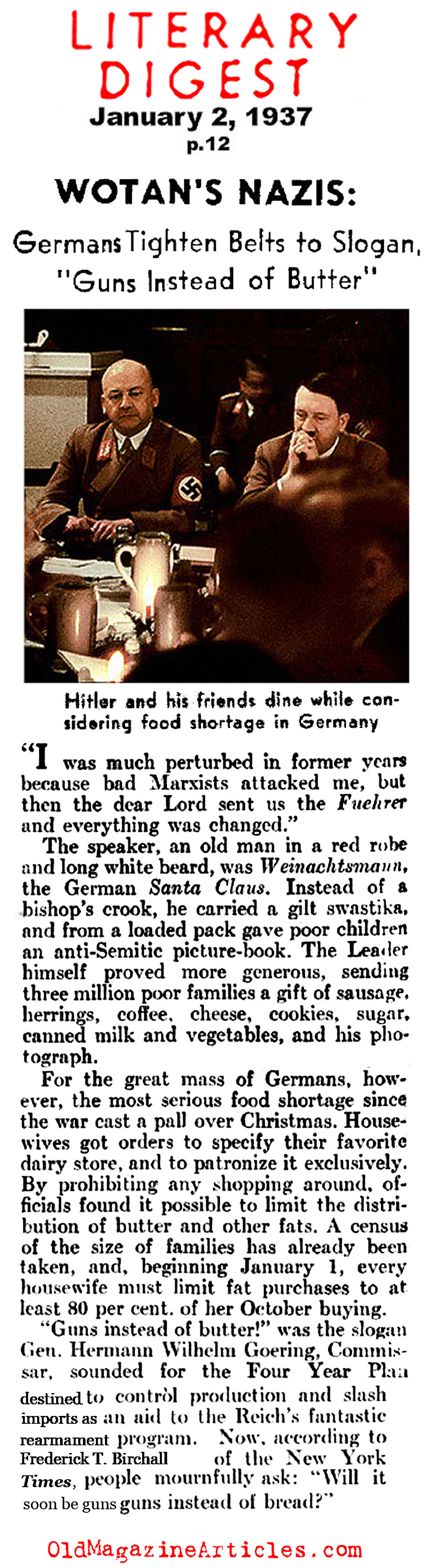  Food Shortages in the Third Reich (Literary Digest, 1937)