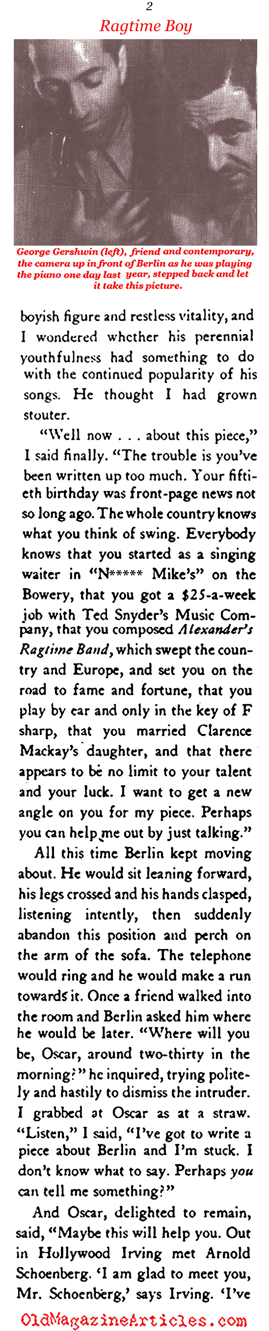 Irving Berlin (Stage Magazine, 1938)