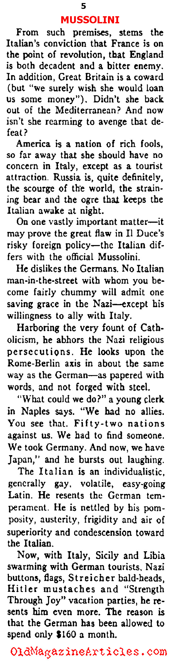 Life in Sunny, Fascist Italy (Ken Magazine, 1938)
