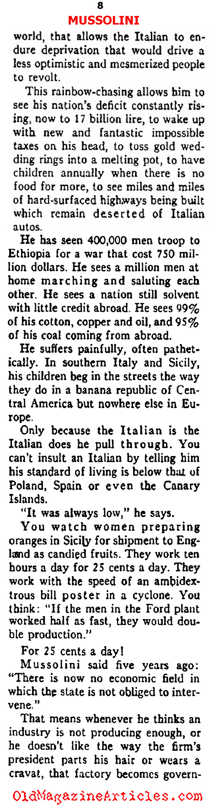 Life in Sunny, Fascist Italy (Ken Magazine, 1938)