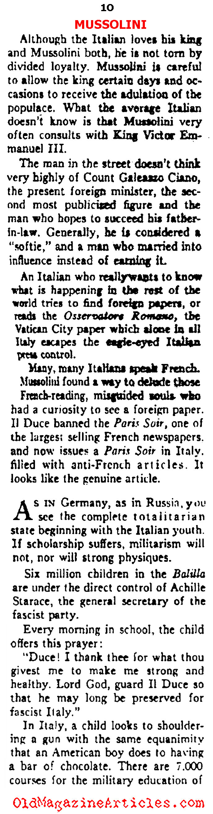 Life in Sunny, Fascist Italy (Ken Magazine, 1938)