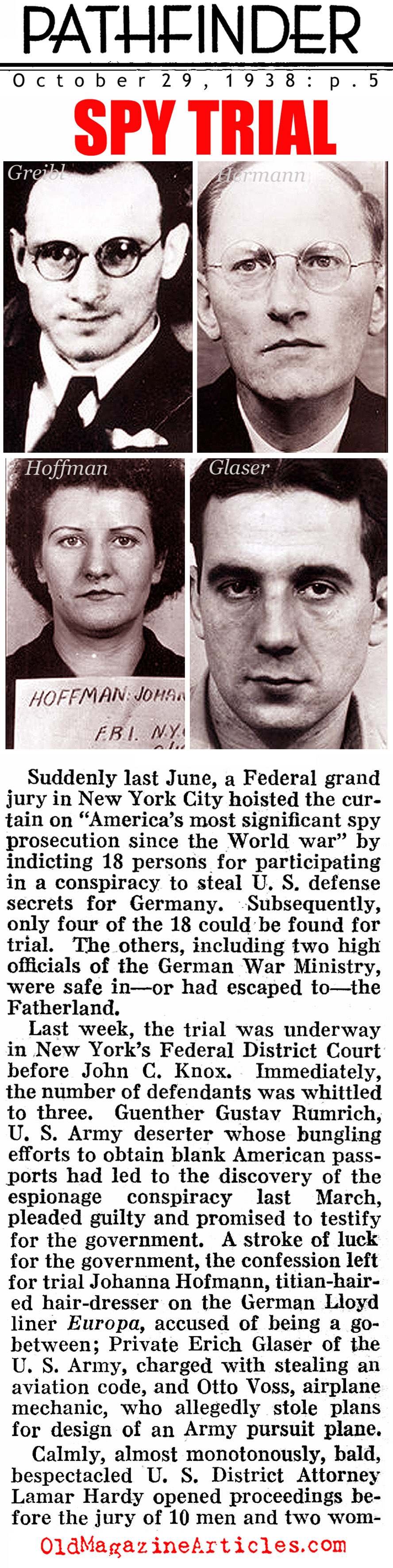 The 1938 Spies (Pathfinder Magazine, 1938)