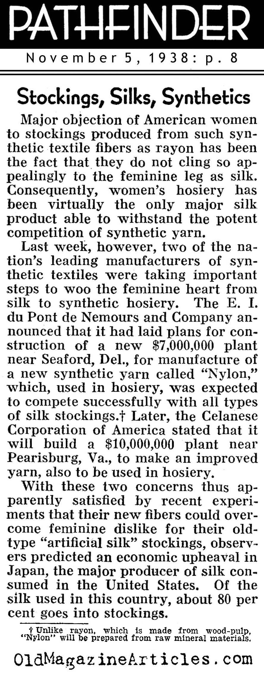 The Invention of Nylon (Pathfinder Magazine, 1938)