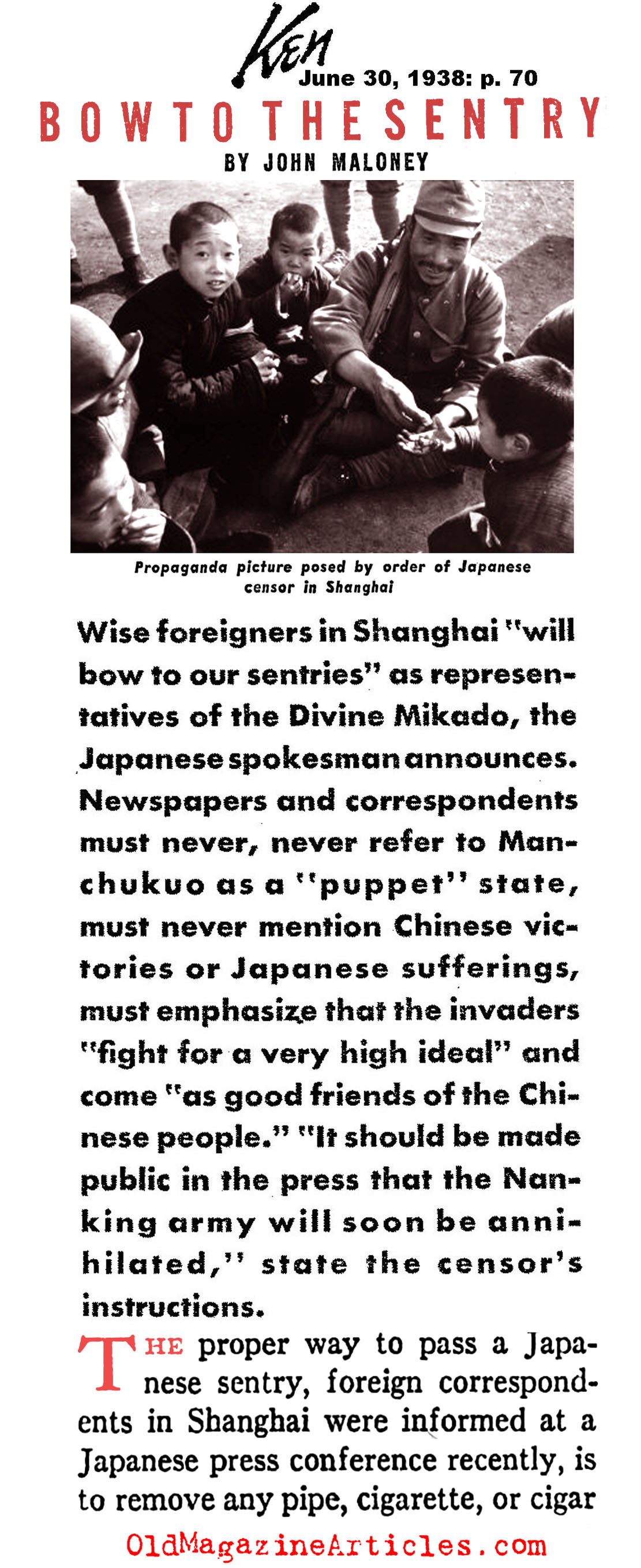 Censors of the Japanese War Machine (Ken Magazine, 1938)