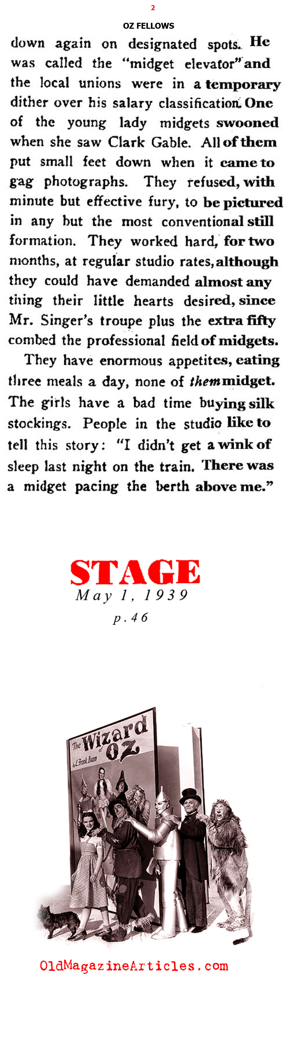 Munchkin Gossip (Stage Magazine, 1939)