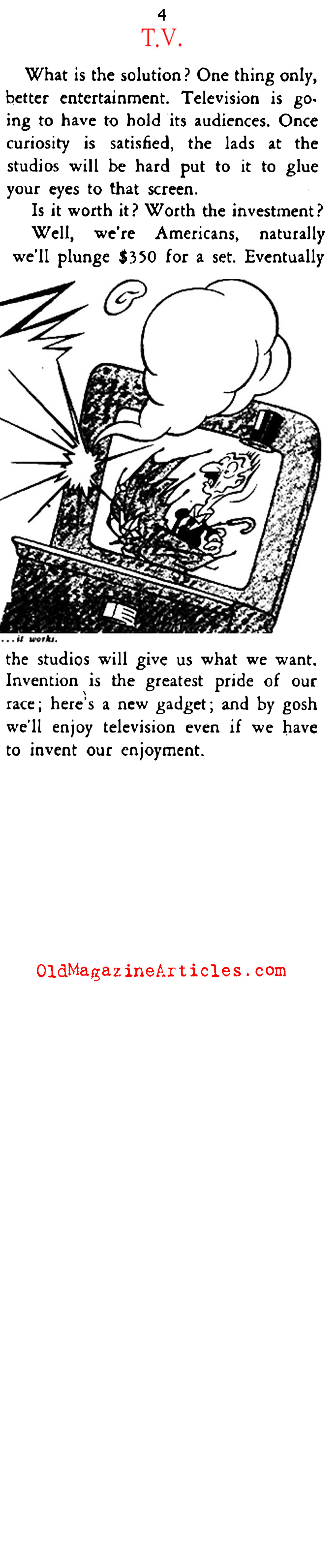 Anticipating the Television Juggernaut  (Stage Magazine, 1939)