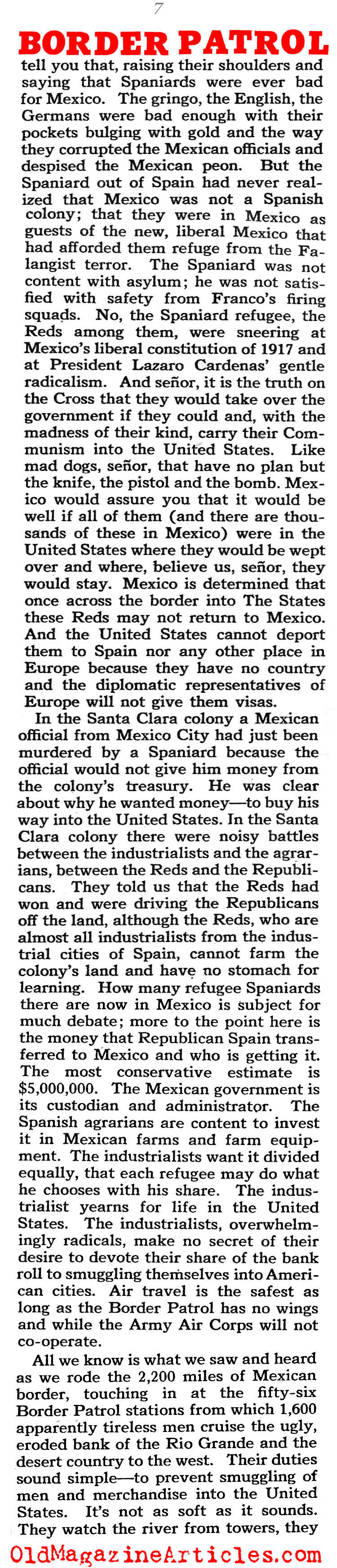 The Border Patrol (Collier's Magazine, 1940)