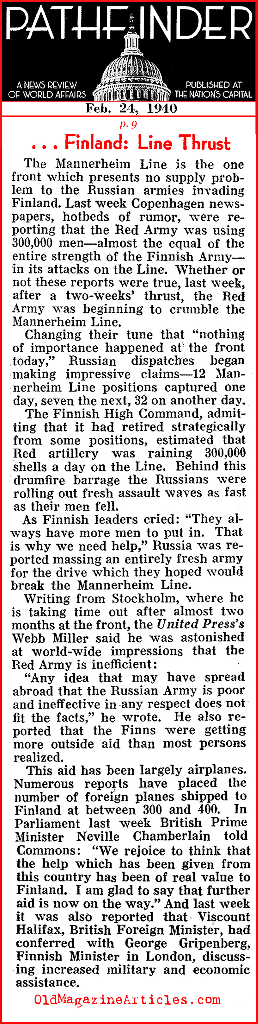 The Soviet Invasion of Finland (Pathfinder Magazine, 1940)